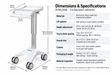 Bayint BYMLU006 dimensions in centimetres and inches and configuration specifications; tray width subject to confirmation