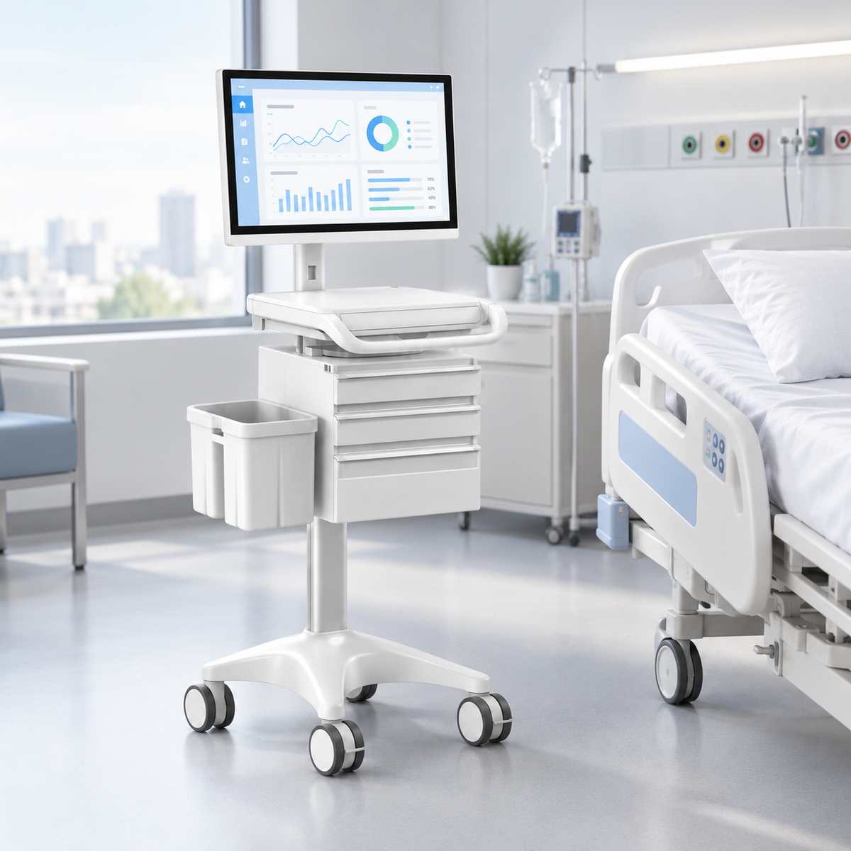 Medical Computer Cart with All-in-One PC