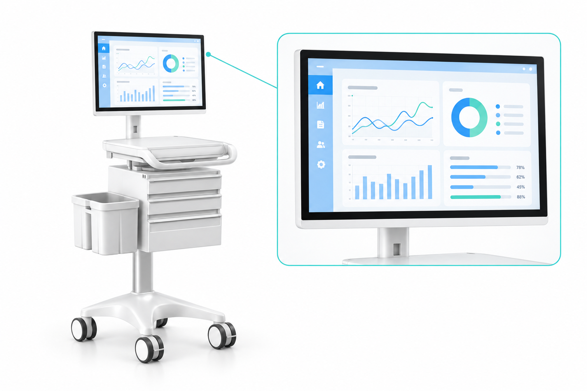 Medical Computer Cart with All-in-One PC