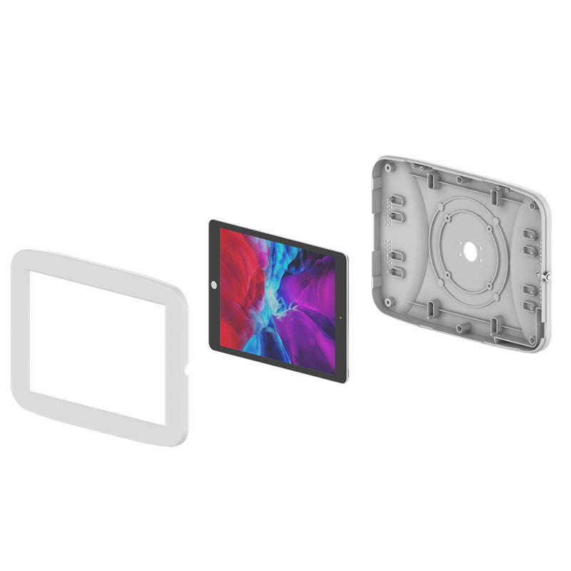 Bayint Height-Adjustable Medical Tablet Mounting Arm — Optional tablet enclosure — device shown for illustration